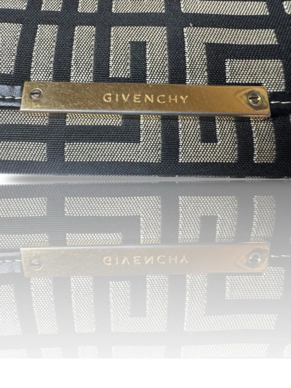Givenchy Black & Beige Geometric Logo Continental Wallet